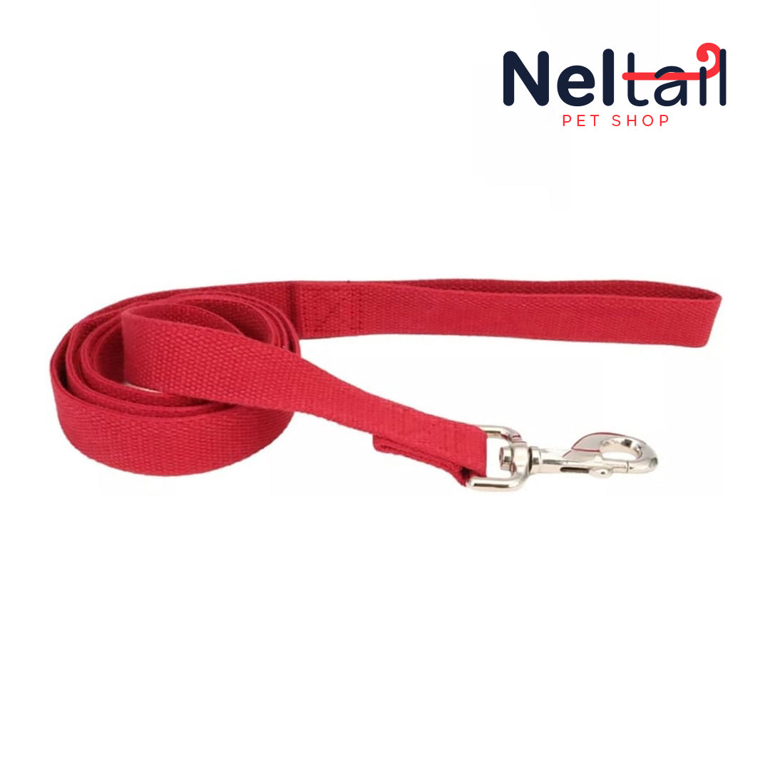 Nel Tail - Dog Lead Cranberry Red - 6 feet x 5/8"W