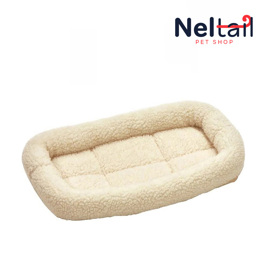 Nel Tail - Fleece Pet Bed for Dogs & Cats, Cream 18"
