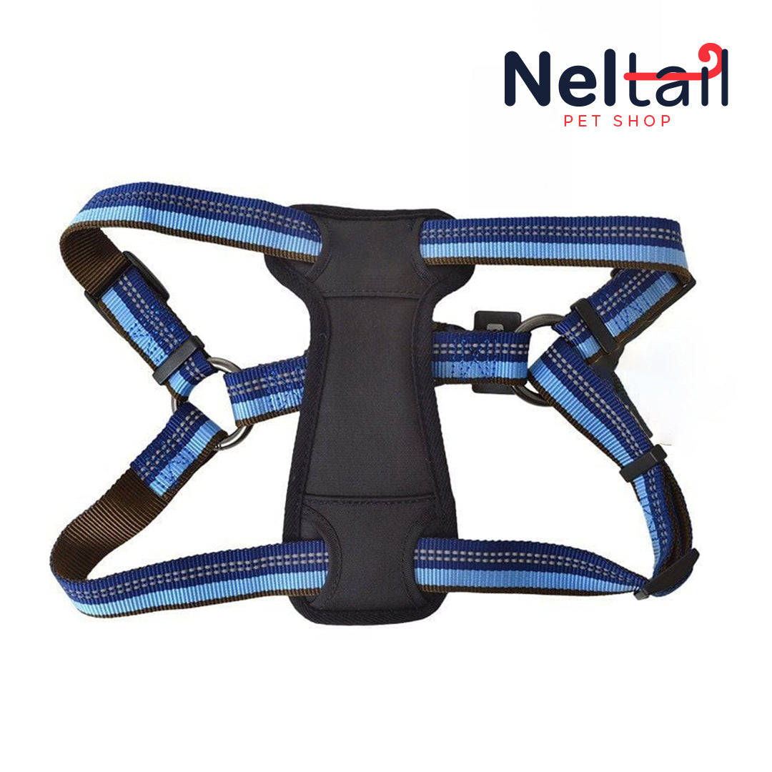 Nel Tail - Reflective Adjustable Padded Dog Harness - Fits 20"-30" Girth